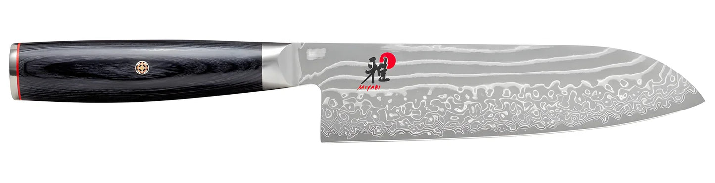 Miyabi 5000 FCD Coltello Santoku Damascato 18 cm – Acciaio MC63, Art. 34684-181