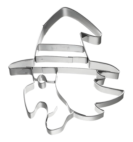 Stampino tagliapasta a forma di viso strega 8 cm. inox Halloween