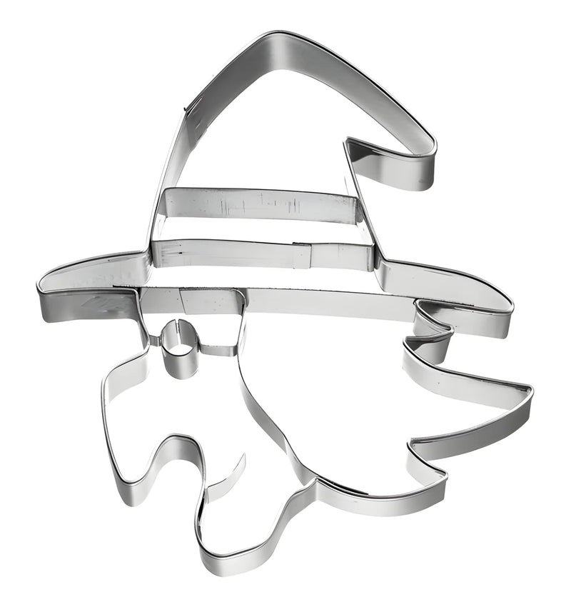 Stampino tagliapasta a forma di viso strega 8 cm. inox Halloween