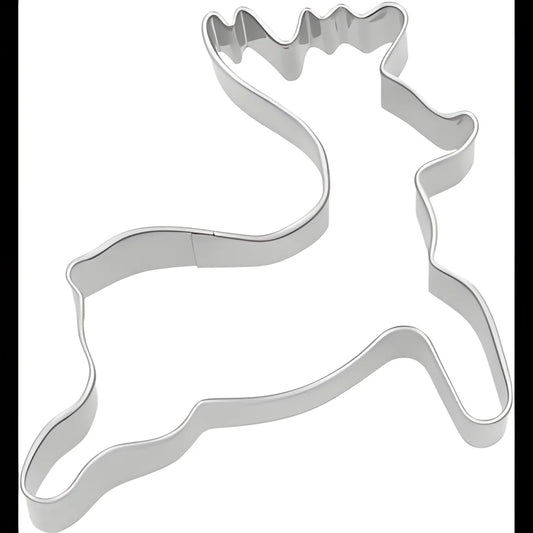 Stampino taglia biscotti a forma di renna in acciaio inox 6,5 cm