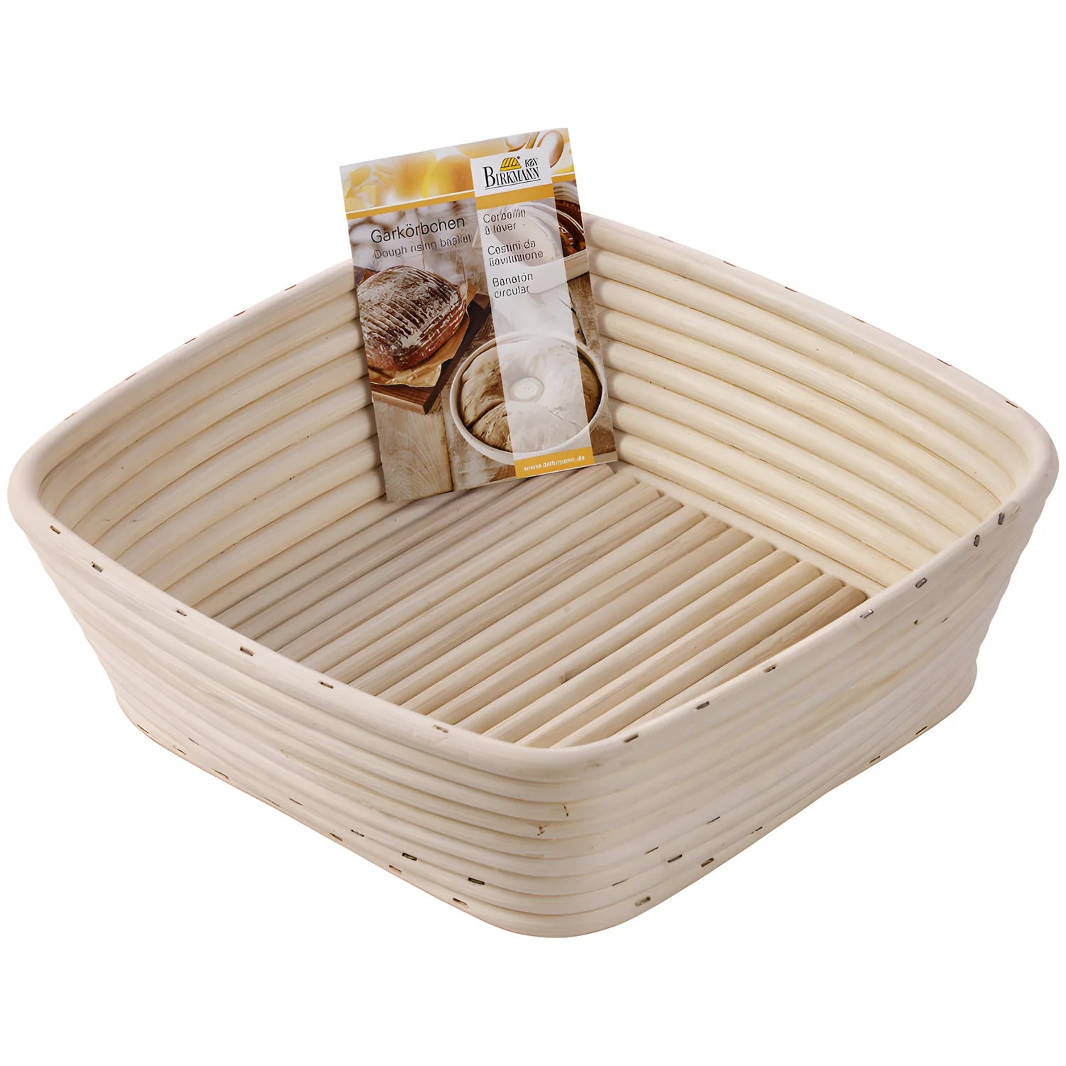 Cesto per lievitazione pane quadrato in vimini naturali