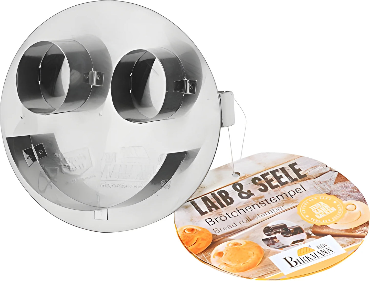 Stampo per fare panini a forma di Smiley diametro 8 cm inox