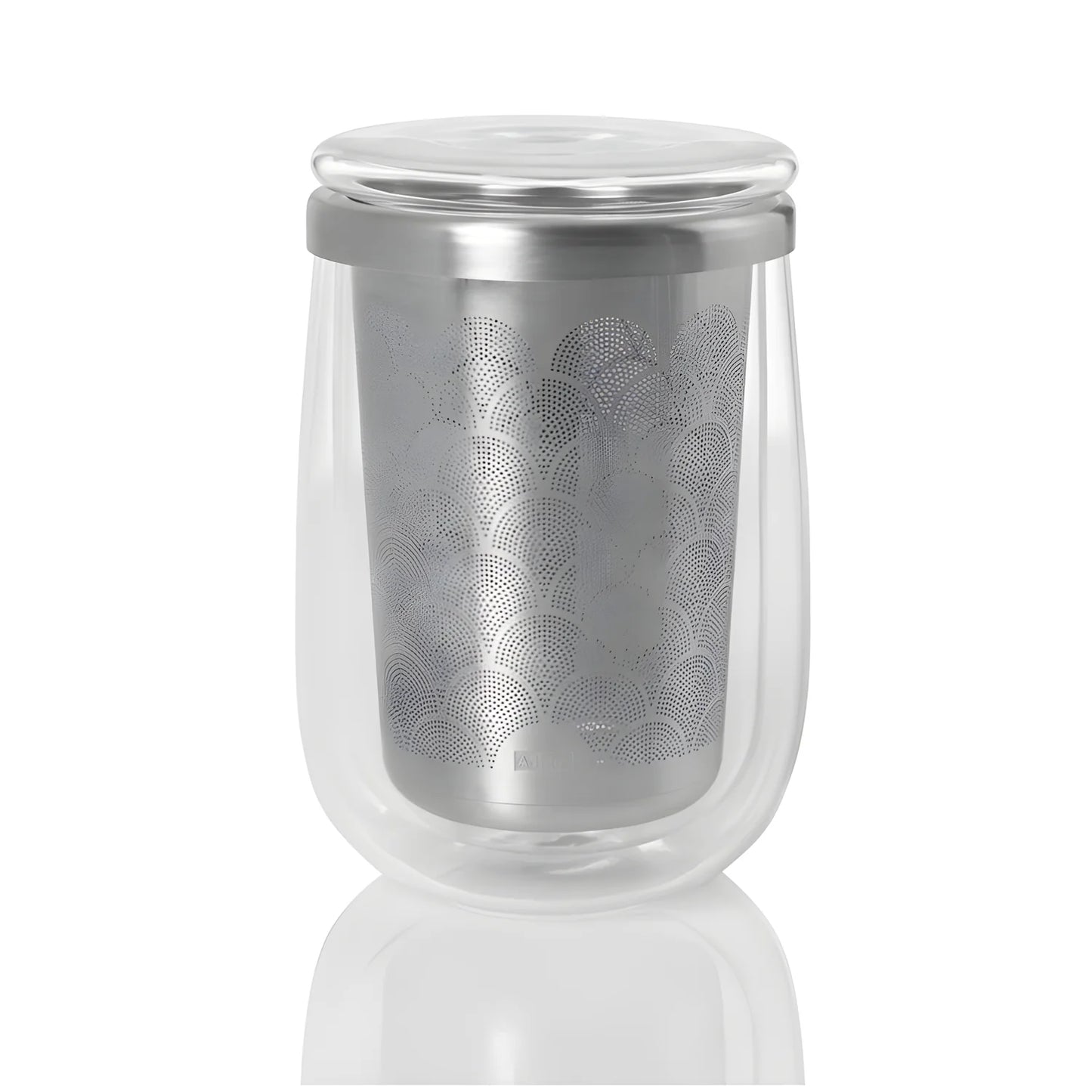 AdHoc Bicchiere doppia parete tè infusore Fusion Glass cl 40/cm Ø9x13,5