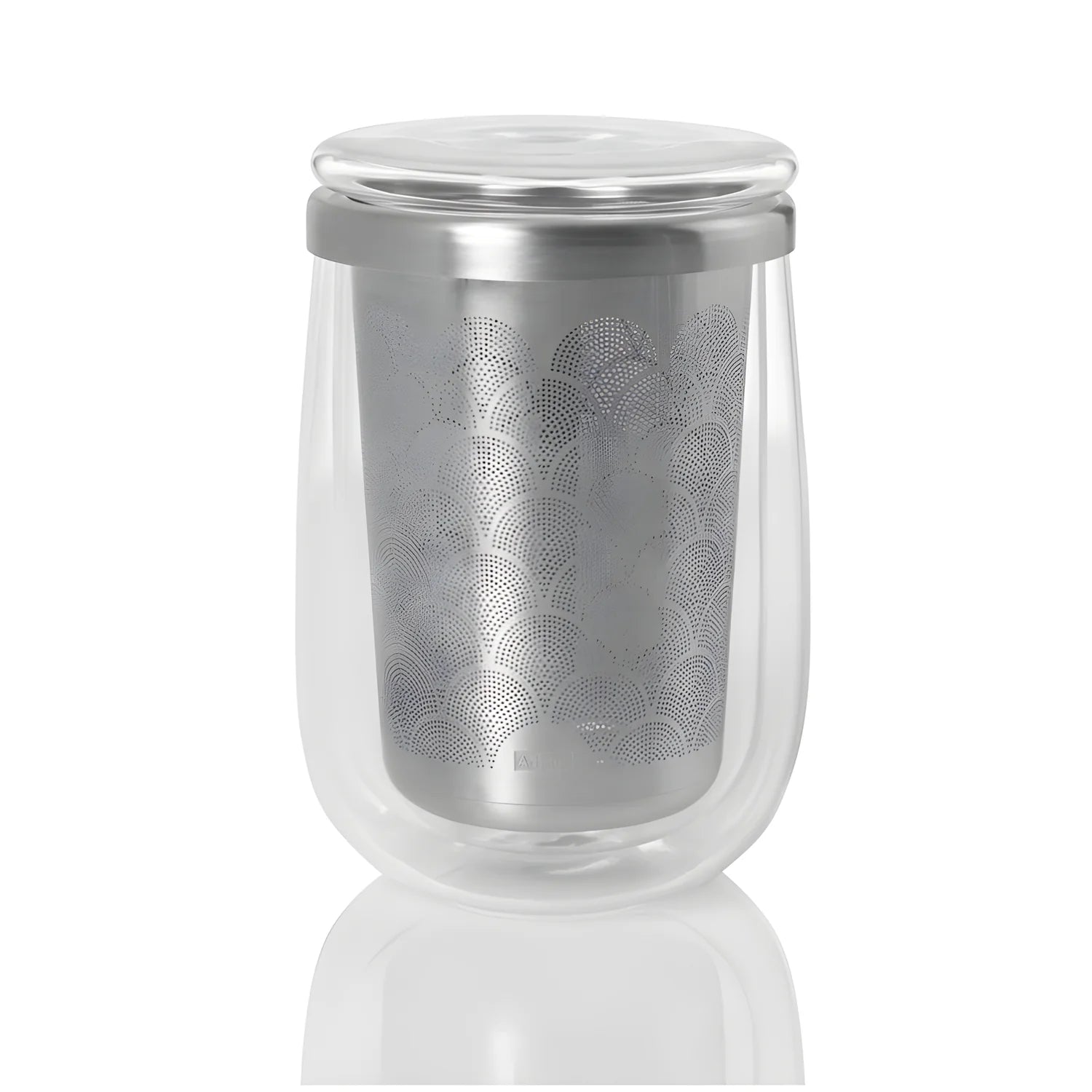 AdHoc Bicchiere doppia parete tè infusore Fusion Glass cl 40/cm Ø9x13,5