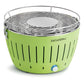 LotusGrill LG G34 U GR Barbecue a Carbone USB Ø32 cm con Kit per partire (Carbonella, Gel accensione e Pinza) Portatile Senza Fumo per Balcone e Outdoor verde
