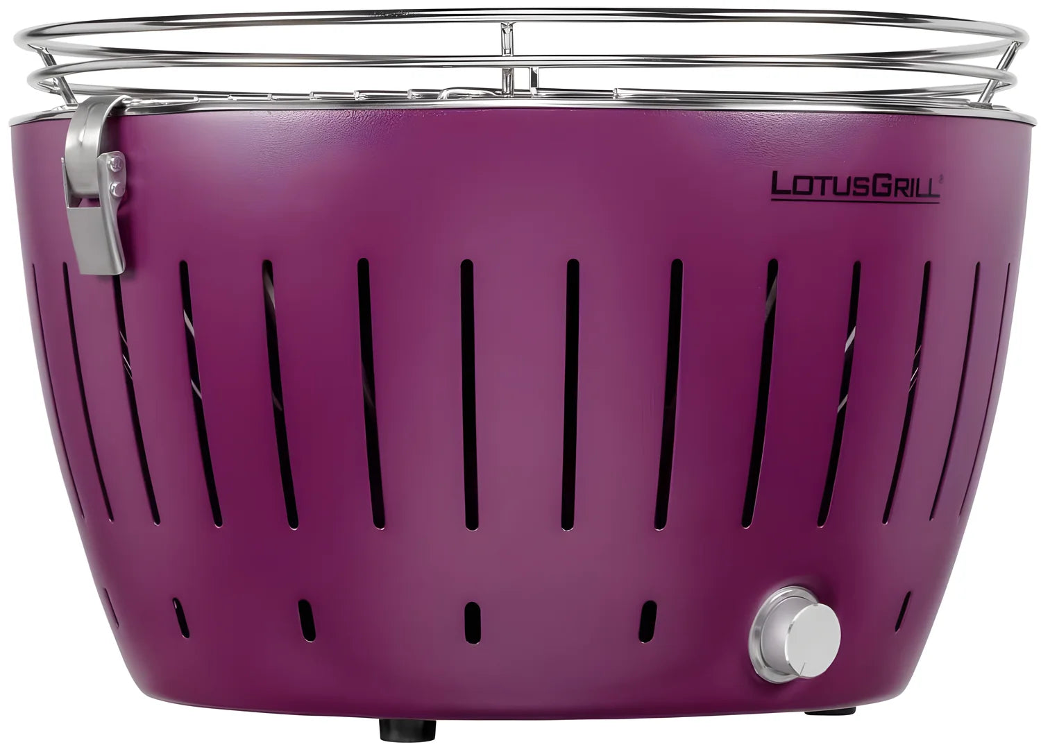 LotusGrill LG G34 U PU Barbecue a Carbone USB Ø32 cm con Kit per partire (Carbonella, Gel accensione e Pinza) Portatile Senza Fumo per Balcone e Outdoor viola