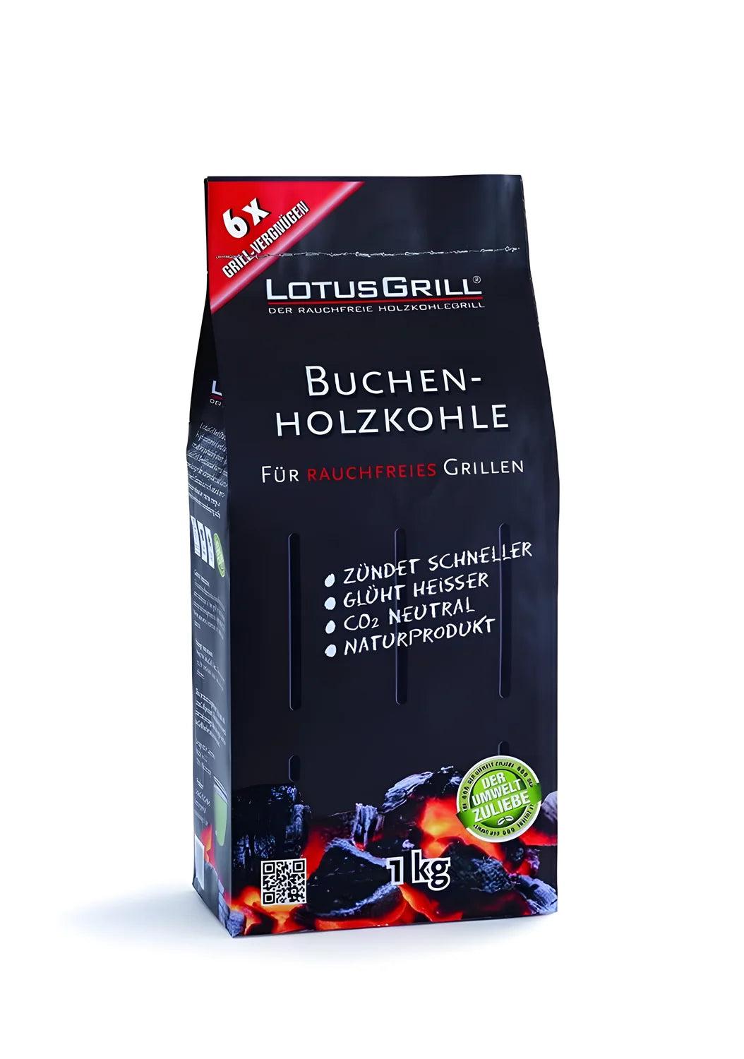 Carbonella di Faggio 1 kg Originale Lotus Grill | Combustibile BBQ Senza Fumo