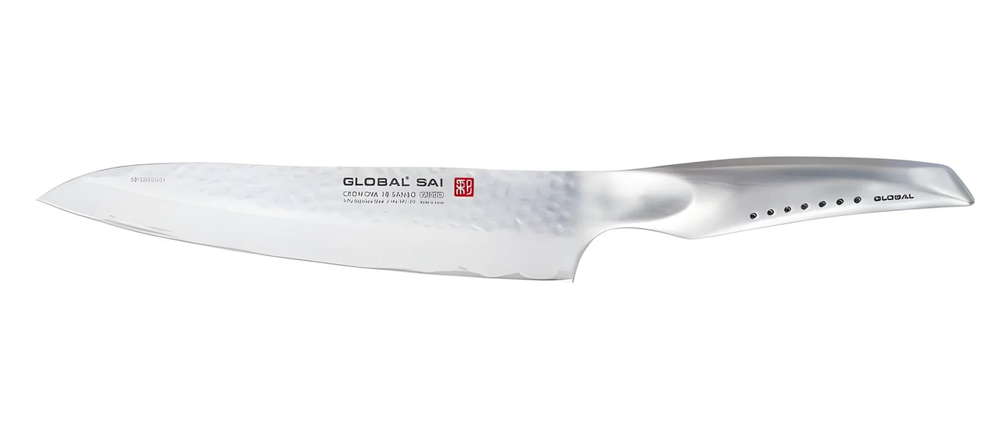 Global SAI-02 cm. 21 coltello da cucina tranciante martellato