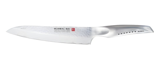 Global SAI-02 cm. 21 coltello da cucina tranciante martellato