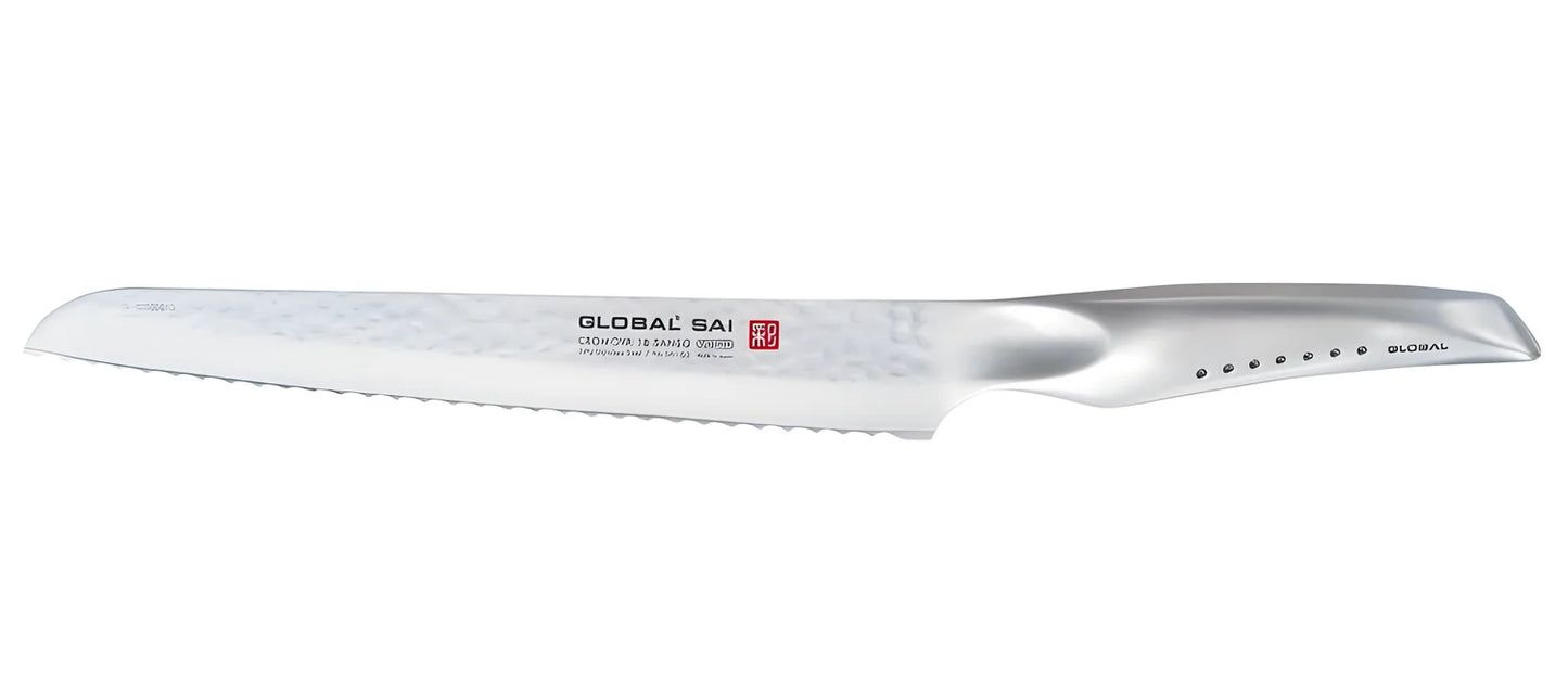 Global SAI-05 cm. 23 coltello da cucina per pane martellato