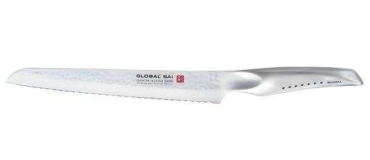 Global SAI-05 cm. 23 coltello da cucina per pane martellato
