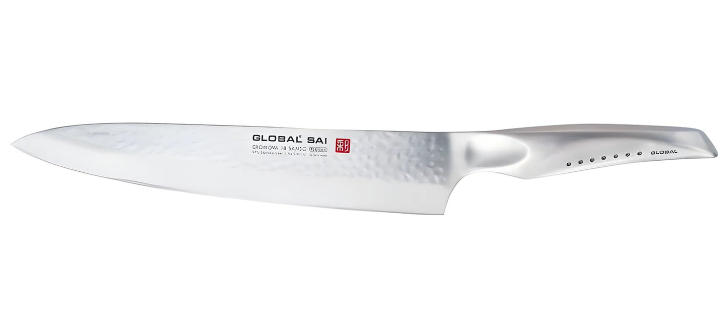 Global SAI-06 cm. 25cm coltello da cucina tranciante martellato