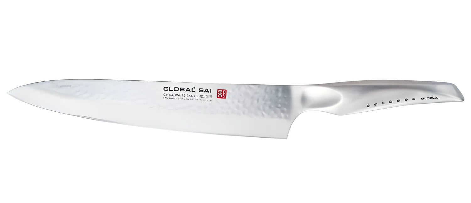 Global SAI-06 cm. 25cm coltello da cucina tranciante martellato