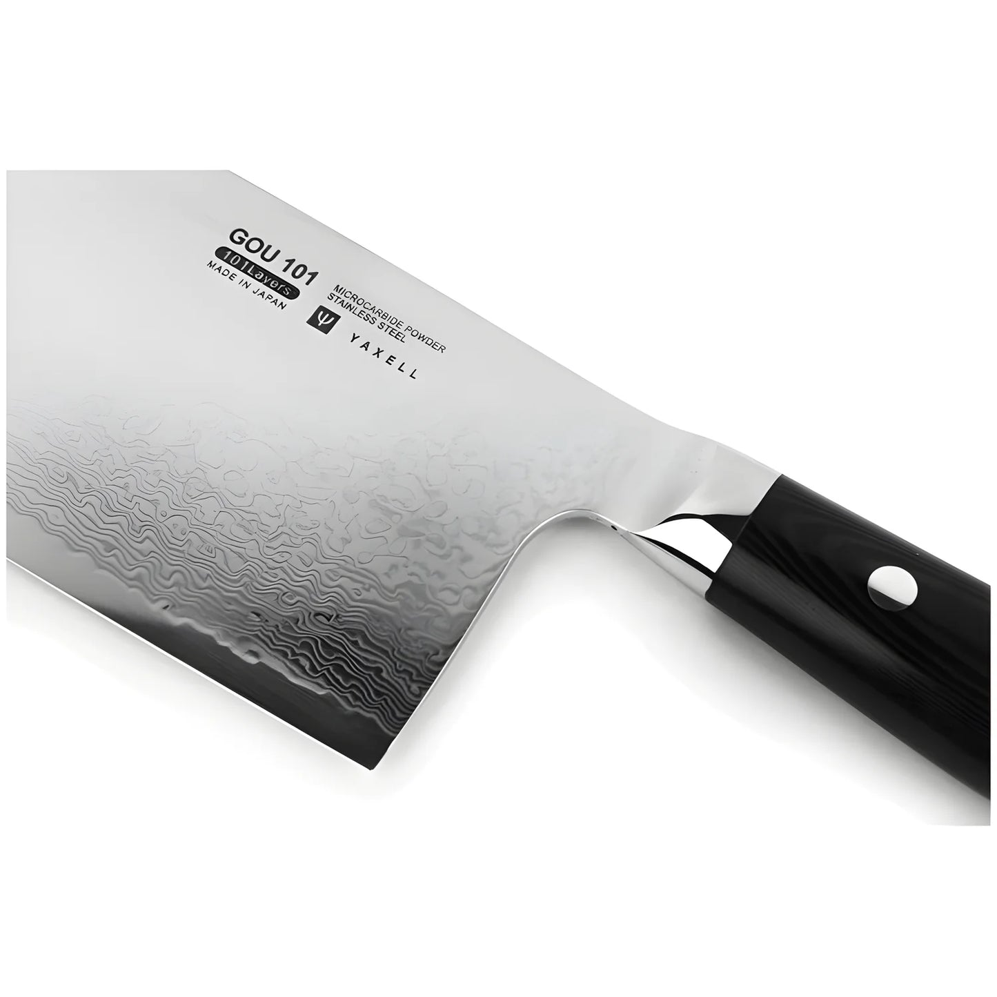 Yaxell GOU Mannaia Cinese Lama 18 cm – Acciaio SG2 63 HRC, 101 Strati Damasco