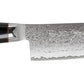 Yaxell Super GOU Ypsilon Coltello Santoku Lama 16,5 cm – Acciaio SG2 63 HRC, 193 Strati Damasco, con Custodia in Legno
