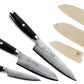 Yaxell Super GOU Ypsilon Coltello Santoku Lama 16,5 cm – Acciaio SG2 63 HRC, 193 Strati Damasco, con Custodia in Legno