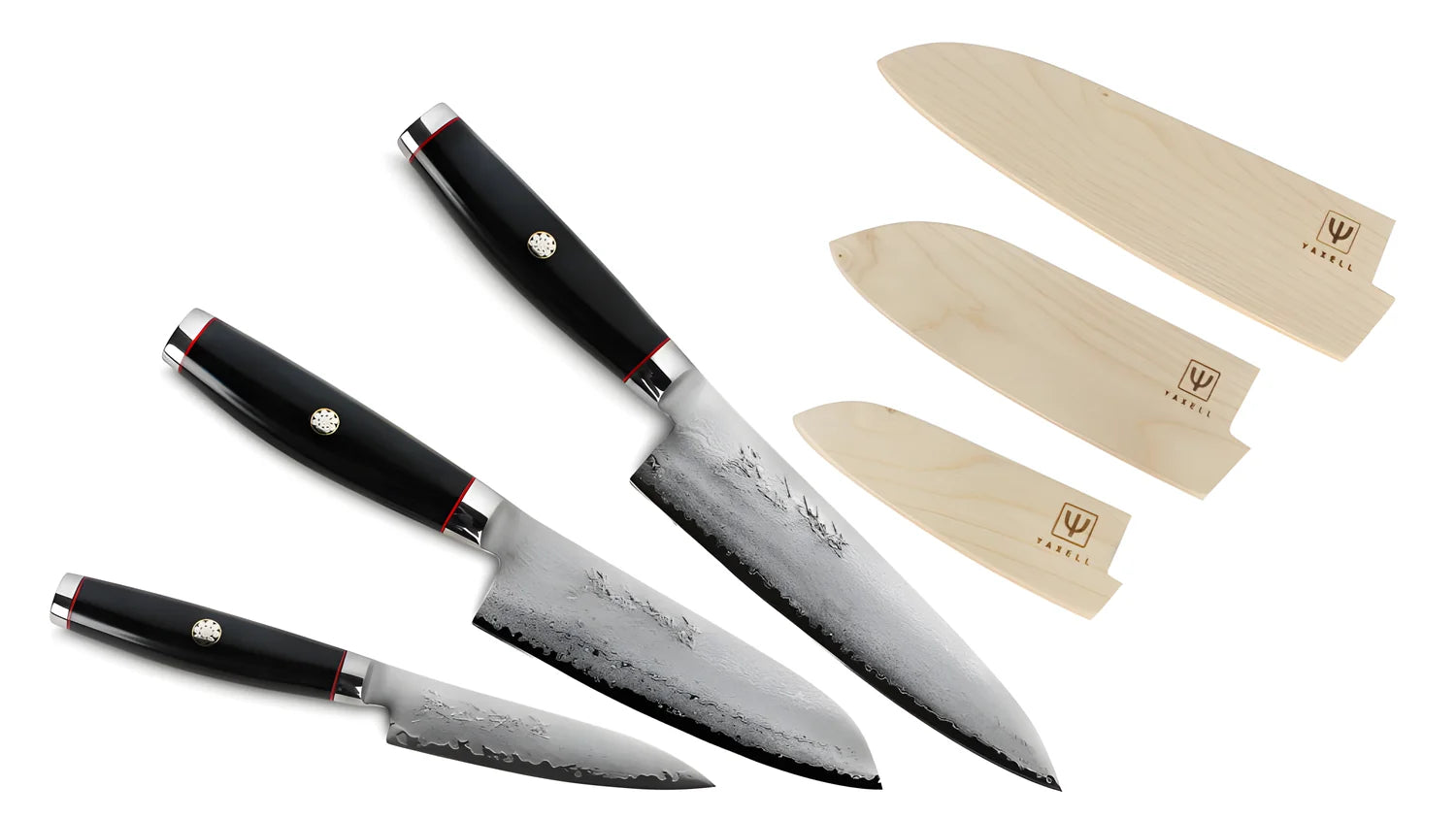 Yaxell Super GOU Ypsilon Coltello Santoku Lama 16,5 cm – Acciaio SG2 63 HRC, 193 Strati Damasco, con Custodia in Legno
