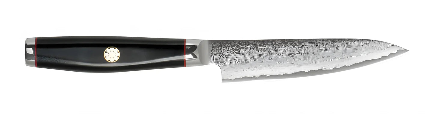 Yaxell Super GOU Ypsilon Coltello Universale Lama 12 cm – Acciaio SG2 63 HRC, 193 Strati Damasco, con Custodia in Legno