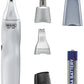 Wahl Trimmer Rasoio a batteria per peli naso, orecchie, sopracciglia con 3 testine