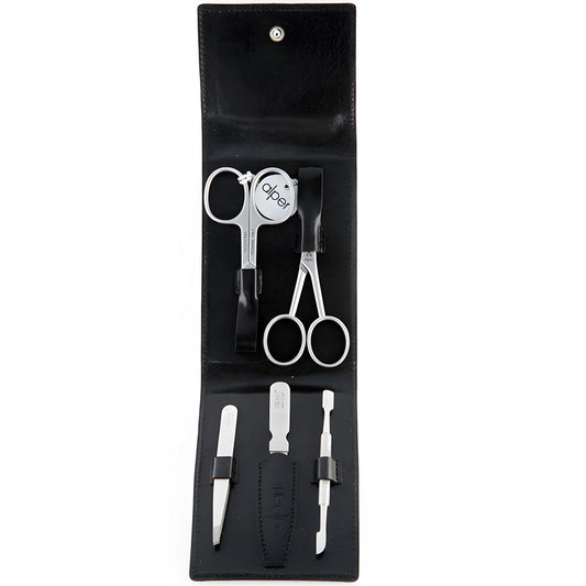 Alpen Set cura della persona Uomo 5 pezzi inox Astuccio Vera Pelle 6914 R