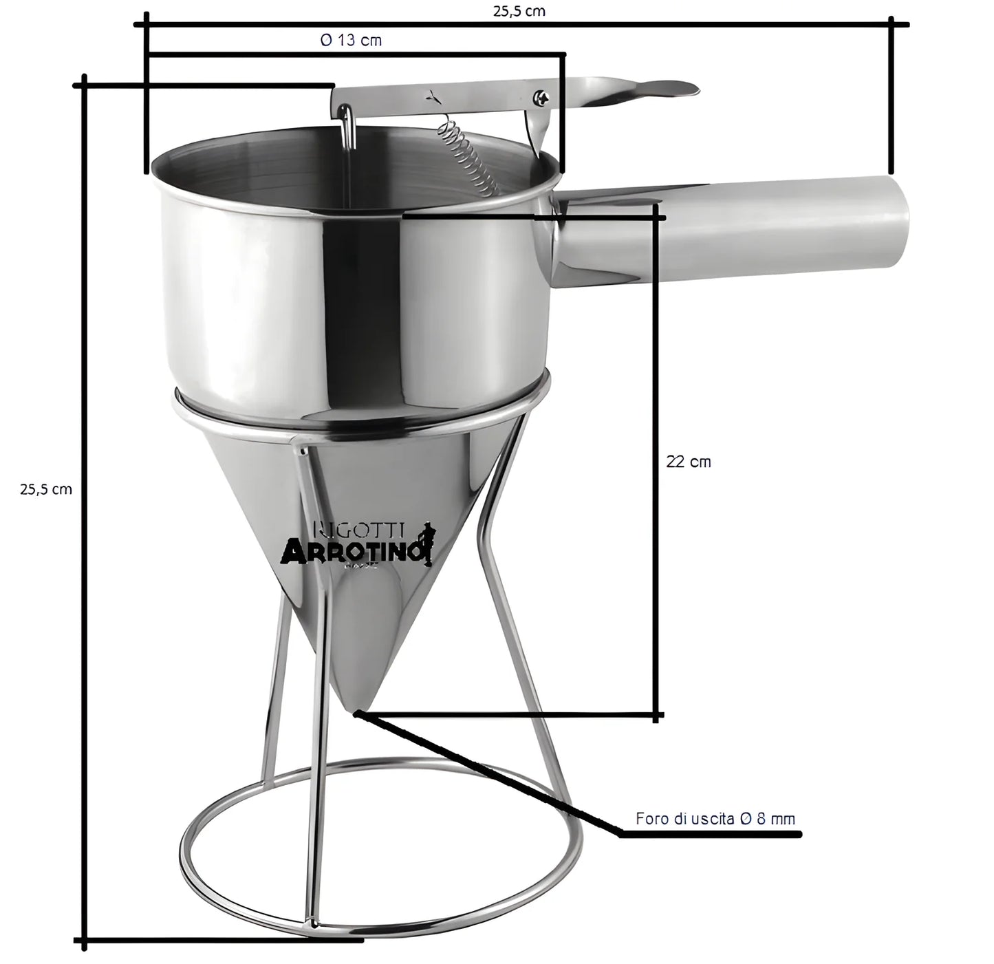 Imbuto dosatore dispenser Eva 1 lt inox foro uscita 8 mm 041141