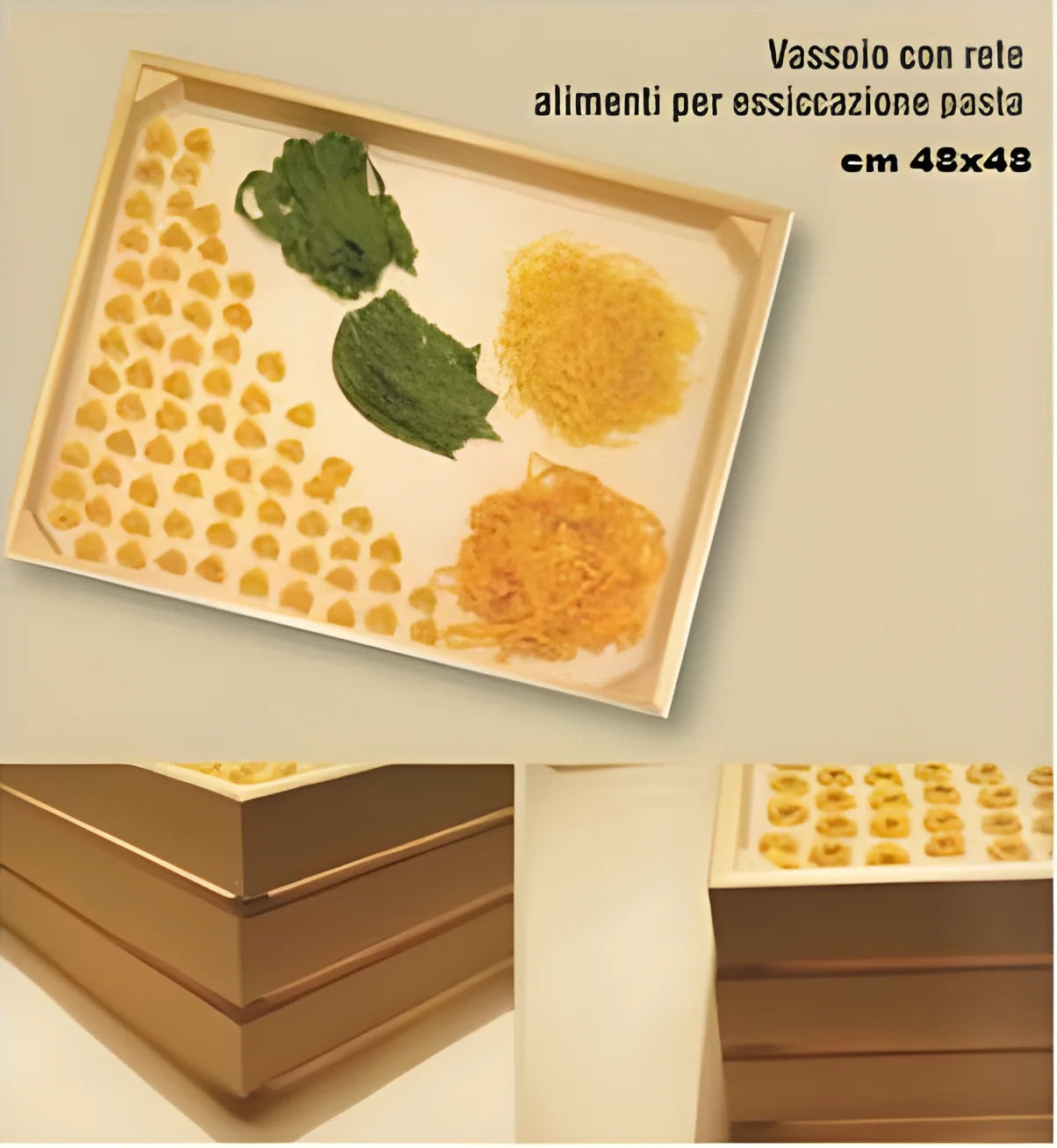 Vassoio x Essicazione Rete x Alimenti Impilabile 48x48 Cm. 367