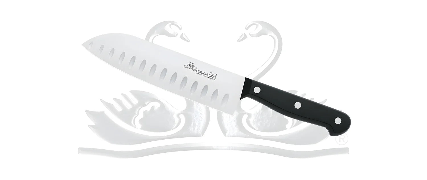 Coltello alveolato Santoku Cm.18 Due Cigni Art. 2C 760/18