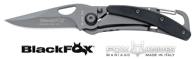 Black Fox Coltello Serramanico BF-434G10 – Lama 6 cm, Acciaio 440A, Manico G10