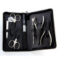 Alpen Set manicure pedicure in pelle nera 7 strumenti 6825