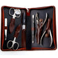 Alpen Set manicure pedicure in pelle marrone 7 strumenti 6825