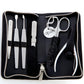 Alpen set manicure in pelle nera sei strumenti inox 6823R
