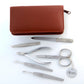 Alpen set manicure in pelle marrone sei strumenti inox 6823R