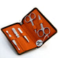 Alpen Set Manicure 5 pezzi inox astuccio pelle arancione AP6842R