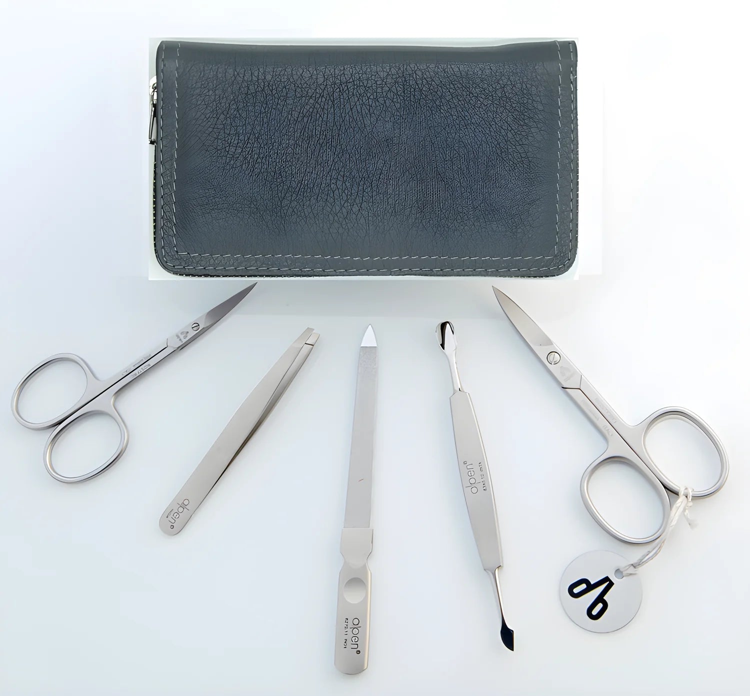 Alpen Set Manicure 5 pezzi inox astuccio pelle grigio AP6842R