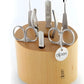 Alpen ceppo in legno di faggio con set di strumenti per manicure 6895 R