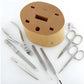 Alpen ceppo in legno di faggio con set di strumenti per manicure 6895 R