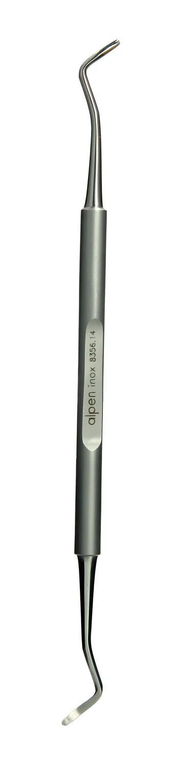 Alpen Strumento Inox solleva Pulisci unghie scavatore doppio, manico tondo 14 cm 8356.14