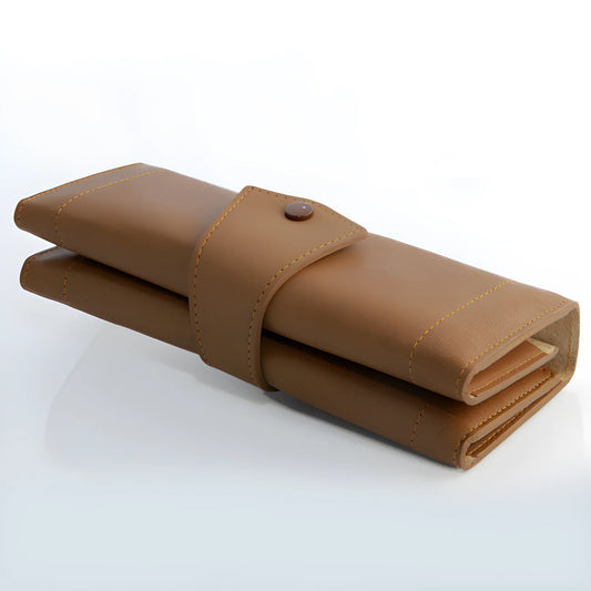 Alpen astuccio avvolgibile in pelle Tabacco Manicure 8pz inox