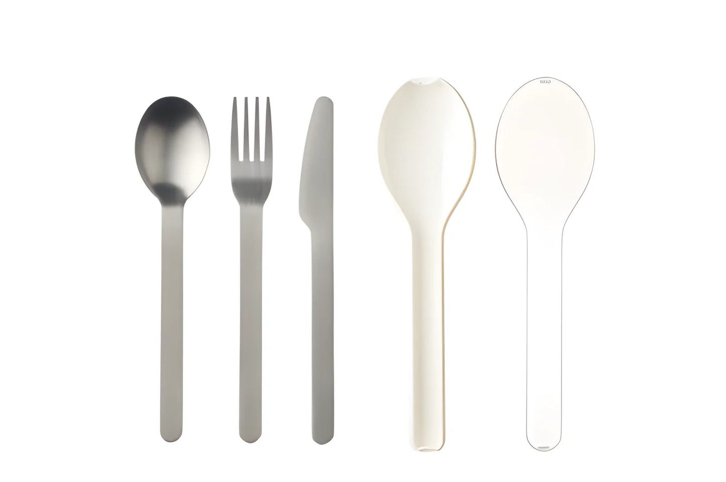 Set posate inox da viaggio con contenitore bianco Mepal 6250172