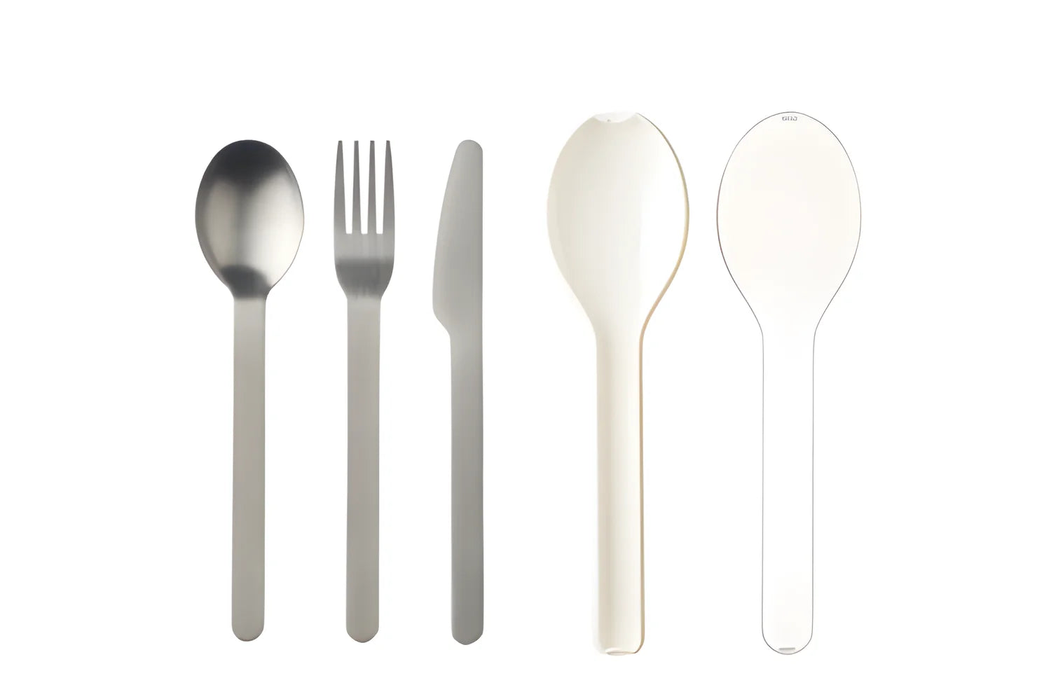 Set posate inox da viaggio con contenitore bianco Mepal 6250172