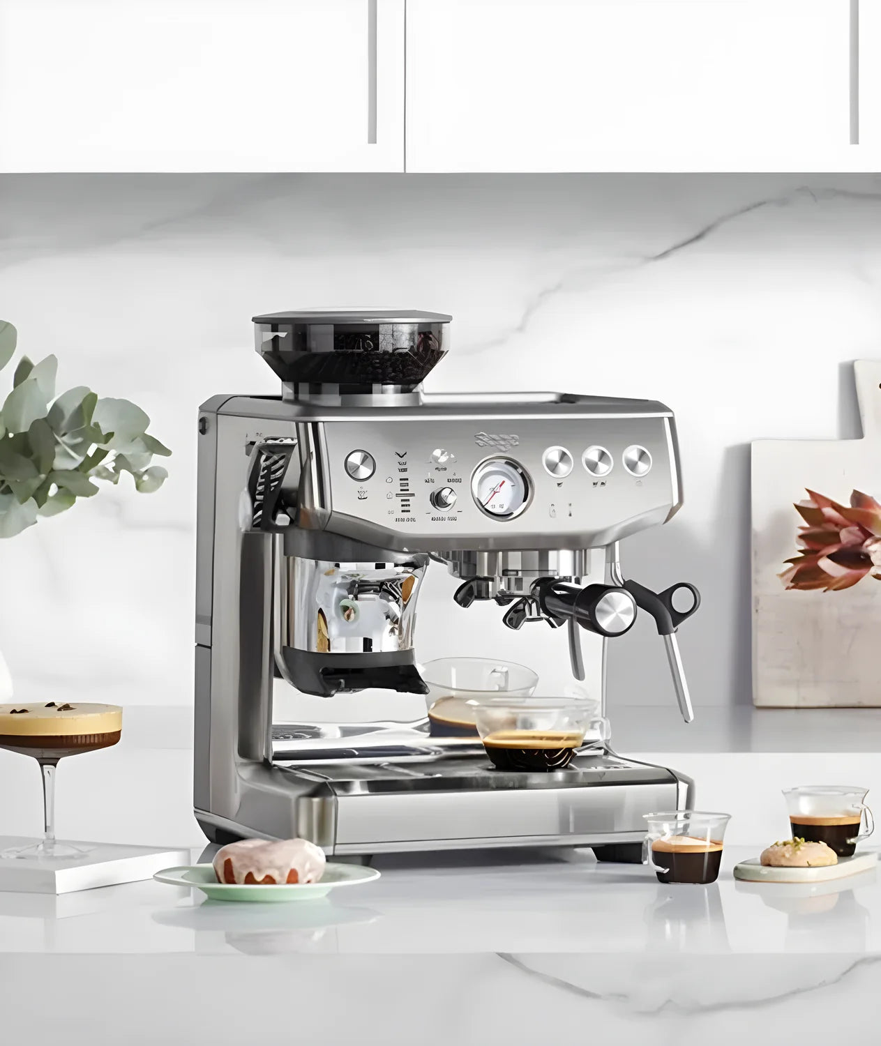 Sage macchina per Caffe' Espresso The Barista Express Impress con macina caffè e pressatura assistita con torsione professionale
