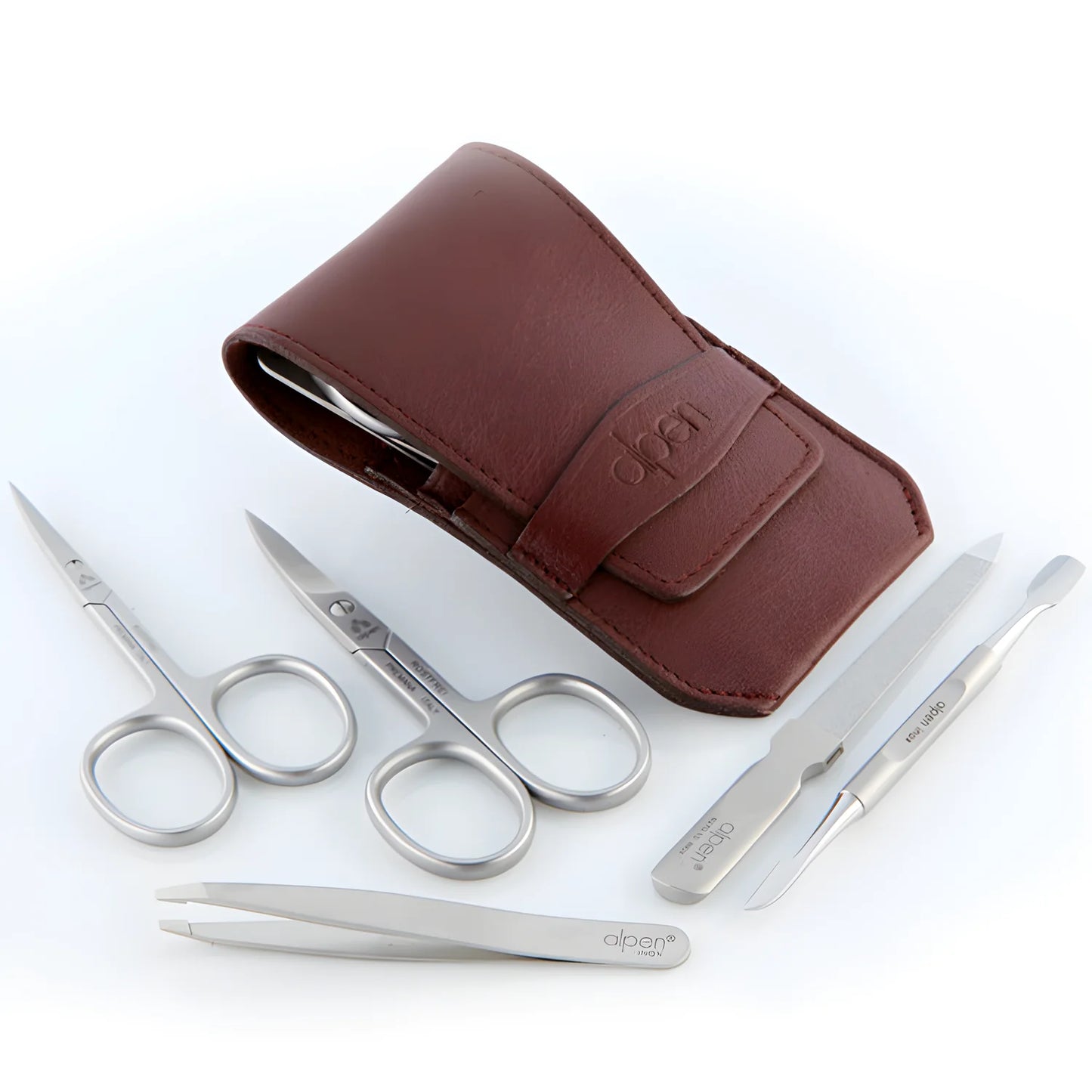 Alpen Set Manicure 5 pezzi inox astuccio in pelle AP6872R