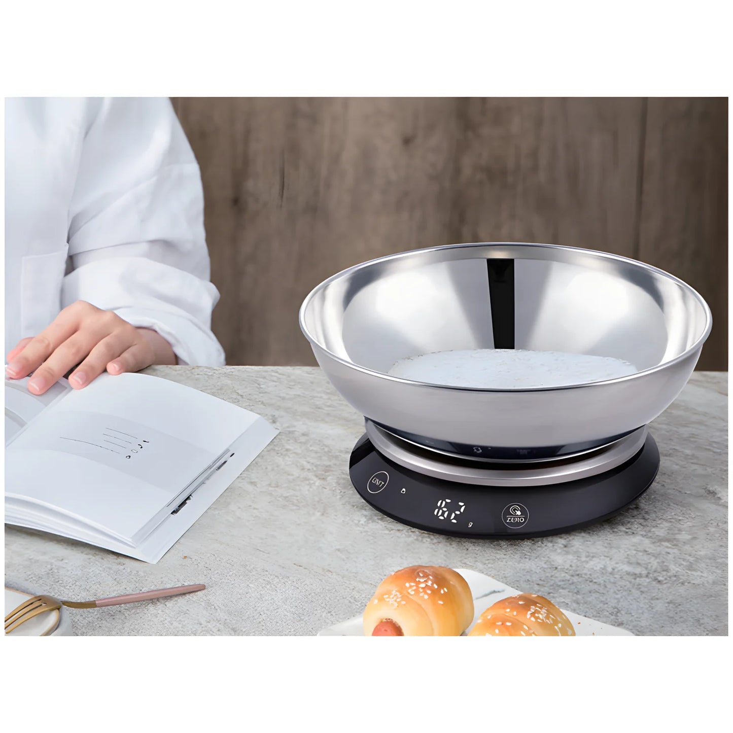 Bilancia da cucina con ciotola in acciaio inox 1g/5kg