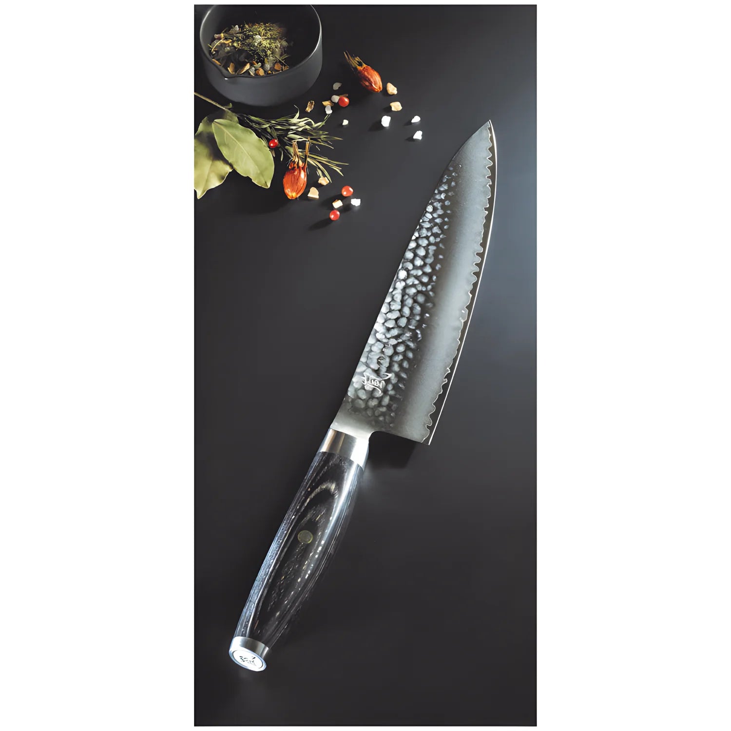 Yaxell KETU Coltello da Cuoco Lama 20 cm – Acciaio SG2 63 HRC, Finitura Martellata