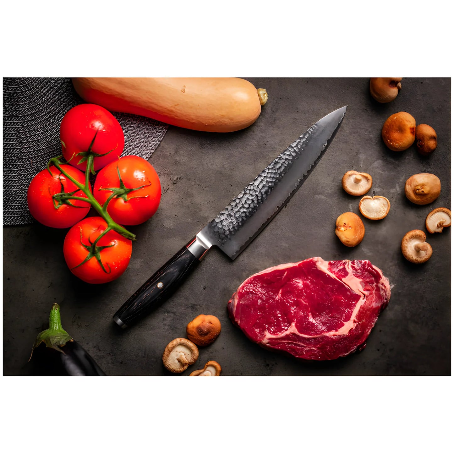 Yaxell KETU Coltello da Cuoco Lama 20 cm – Acciaio SG2 63 HRC, Finitura Martellata