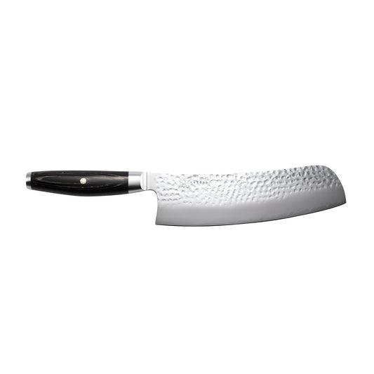 Yaxell KETU Mannaia Cinese per Verdure Lama 21,5 cm – Acciaio SG2 63 HRC, Finitura Martellata
