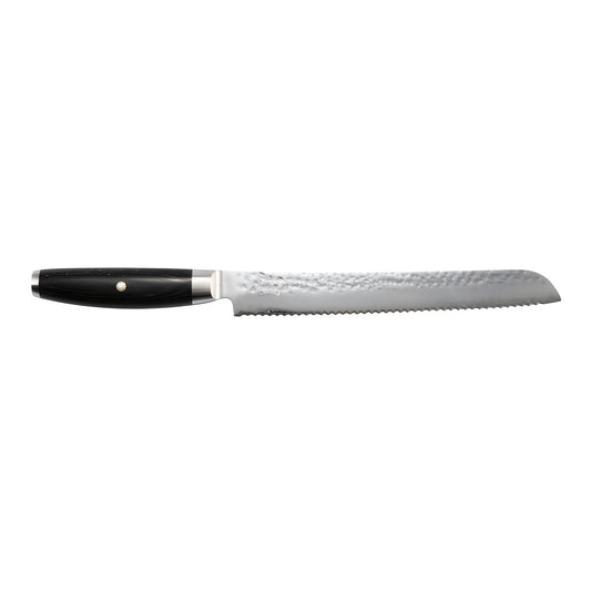 Yaxell KETU Coltello da Pane Lama 23 cm – Acciaio SG2 63 HRC, Finitura Martellata