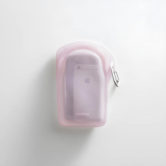Stasher contenitore da viaggio ermetico Go Bag silicone moschettone rosa