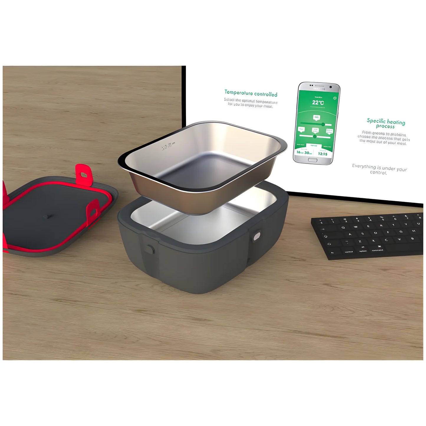 HeatsBox TO GO ricaricabile Lunchbox scalda le tue vivande ovunque tu sei con App