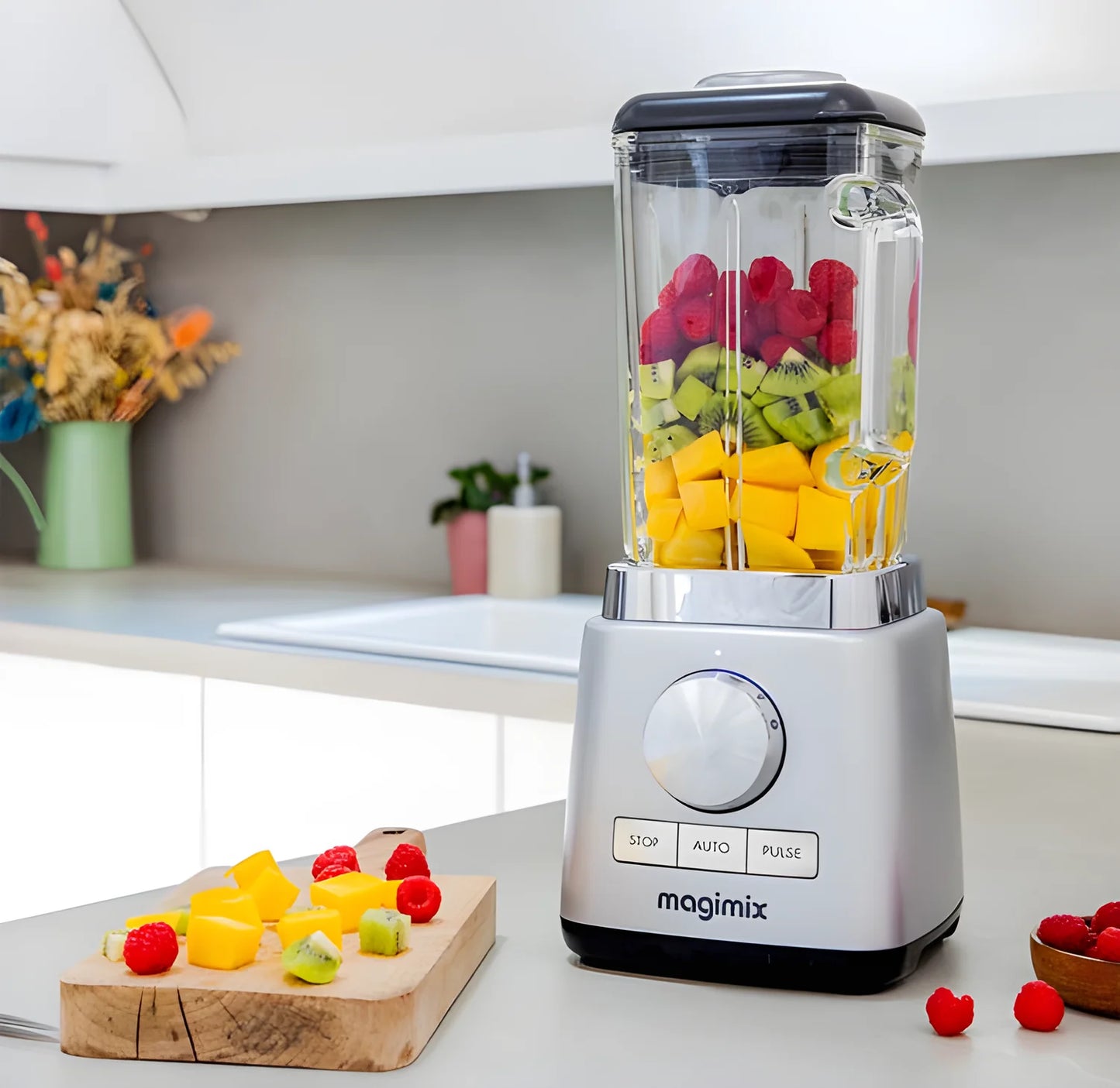 Magimix frullatore blender 5 XL con caraffa in vetro 2 Litri dotato di mini frullatore